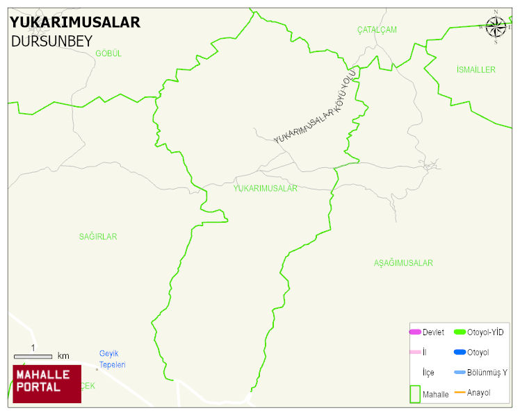 YUKARIMUSALAR Mahallesi Haritası | Yükselti ve Doğa Özellikleri