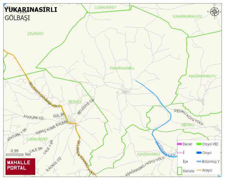 YUKARINASIRLI Köyü Haritası | Mahalle ve Köy Sınırı