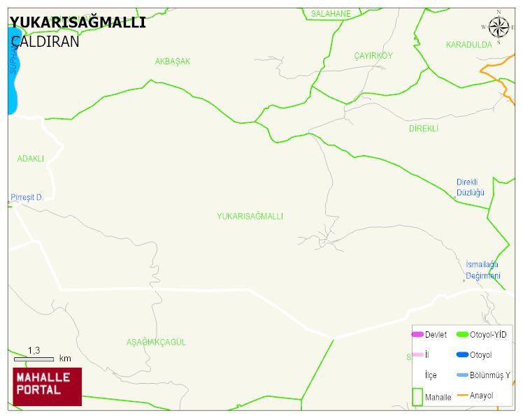 YUKARISAĞMALLI Mahallesi Haritası | İnteraktif Köy ve Mahalle Sınırları