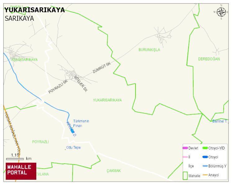 YUKARISARIKAYA Köyü Haritası | Coğrafi Yapı ve Detaylı Haritası