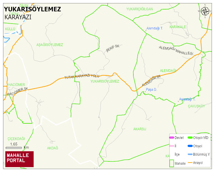 YUKARISÖYLEMEZ Mahallesi Haritası | Detaylı Köy ve Mahalle Görünümü