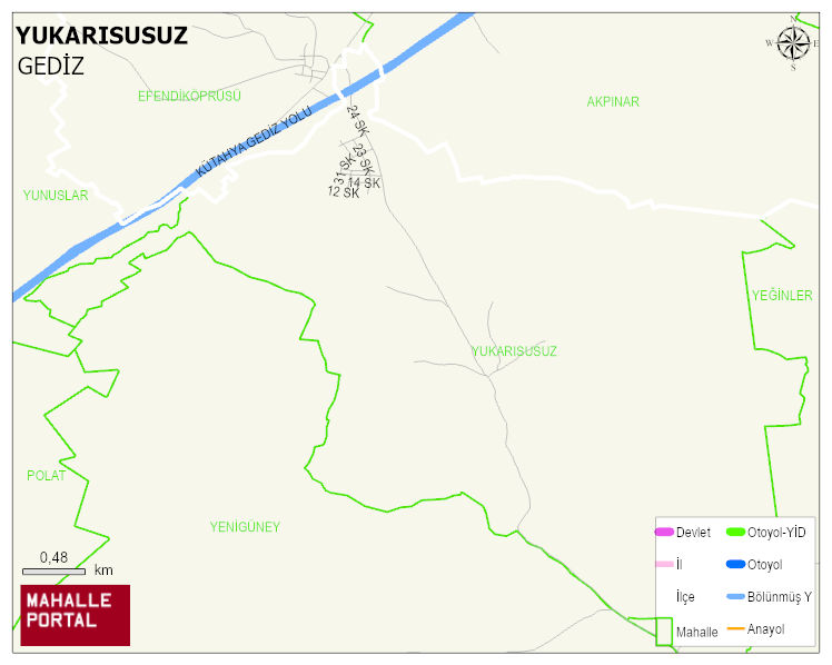 YUKARISUSUZ Köyü Haritası | Coğrafi Yapı ve Detaylı Haritası