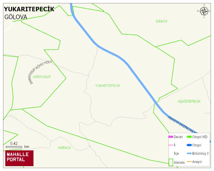 YUKARITEPECİK Köyü Haritası | İnteraktif Köy ve Mahalle Sınırları