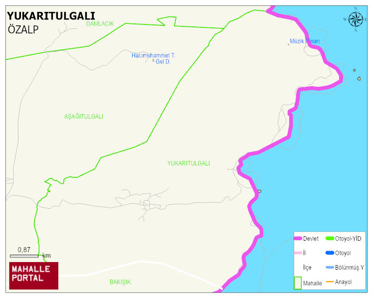 YUKARITULGALI Mahallesi Haritası | Coğrafi Yapı ve Detaylı Haritası