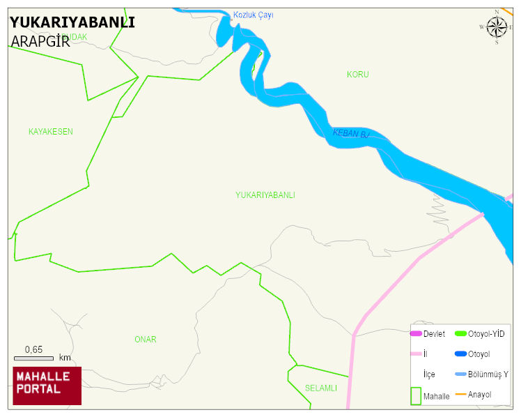 YUKARIYABANLI Mahallesi Haritası | Dağlar, Ovalar ve Akarsu Bilgileri
