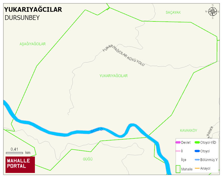YUKARIYAĞCILAR Mahallesi Haritası | Coğrafi Yapı ve Detaylı Haritası