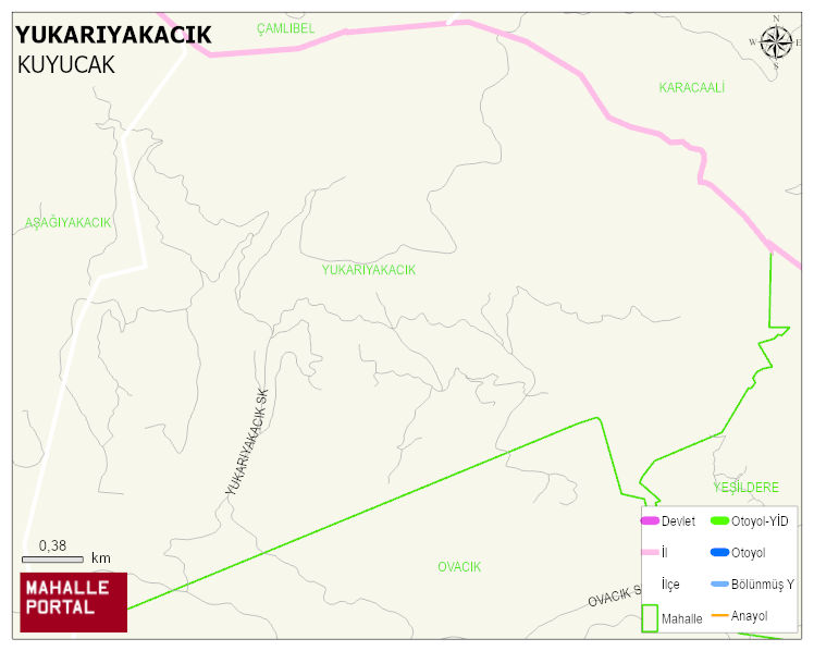 YUKARIYAKACIK Mahallesi Haritası | İnteraktif Köy ve Mahalle Sınırları