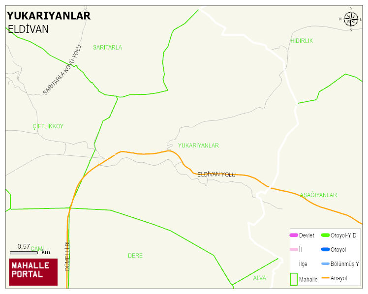 YUKARIYANLAR Köyü Haritası | Güncel Mahalle ve Köy Haritası