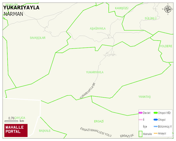YUKARIYAYLA Mahallesi Haritası | Yükselti ve Doğa Özellikleri
