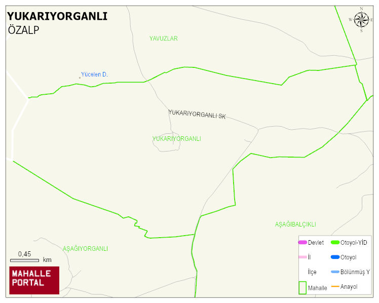YUKARIYORGANLI Mahallesi Haritası | Coğrafi Yapı ve Detaylı Haritası