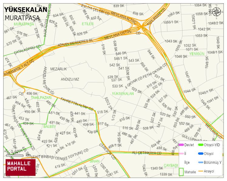 YÜKSEKALAN Mahallesi Haritası | İnteraktif Köy ve Mahalle Sınırları