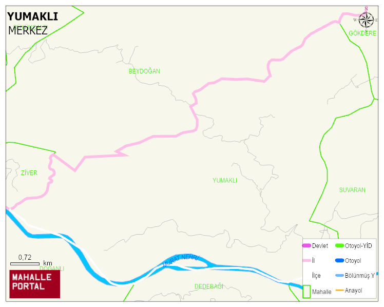 YUMAKLI Köyü Haritası | Yükselti ve Doğa Özellikleri