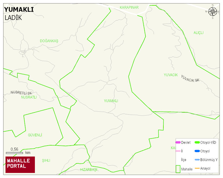 YUMAKLI Mahallesi Haritası | İnteraktif Köy ve Mahalle Sınırları