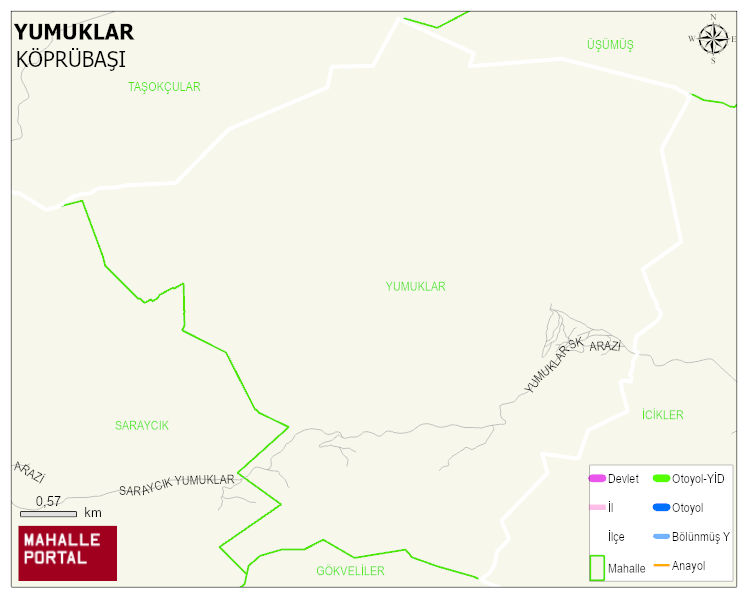 YUMUKLAR Mahallesi Haritası | İnteraktif Köy ve Mahalle Sınırları