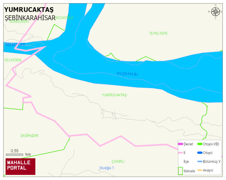 YUMURCAKTAŞ Köyü Haritası | Dağlar, Ovalar ve Akarsu Bilgileri