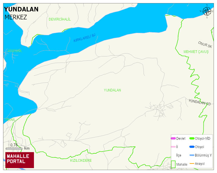 YUNDALAN Köyü Haritası | Mahalle ve Köy Sınırı