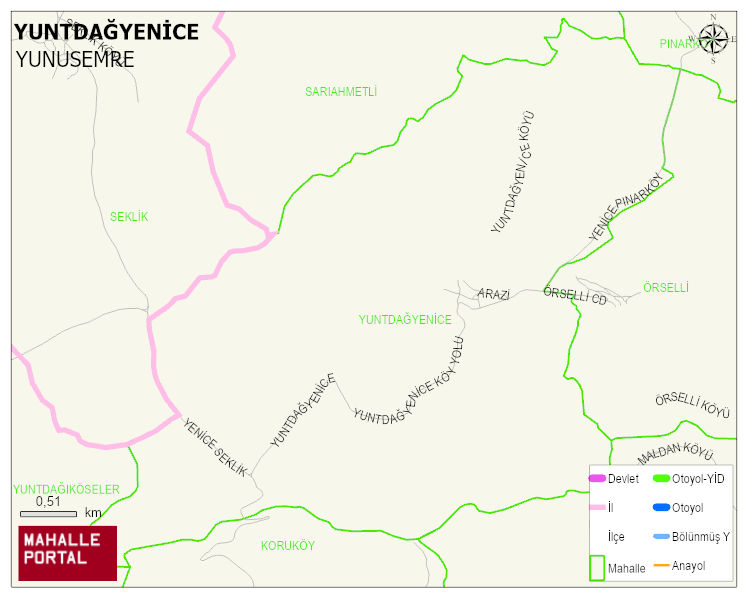 YUNTDAĞYENİCE Mahallesi Haritası | Detaylı Köy ve Mahalle Görünümü