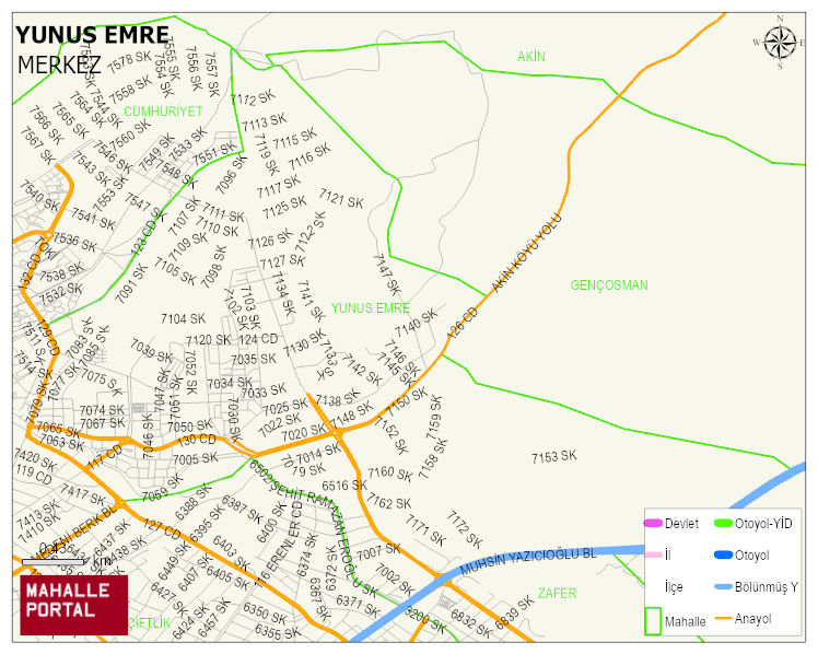 YUNUS EMRE Mahallesi Haritası | İnteraktif Köy ve Mahalle Sınırları