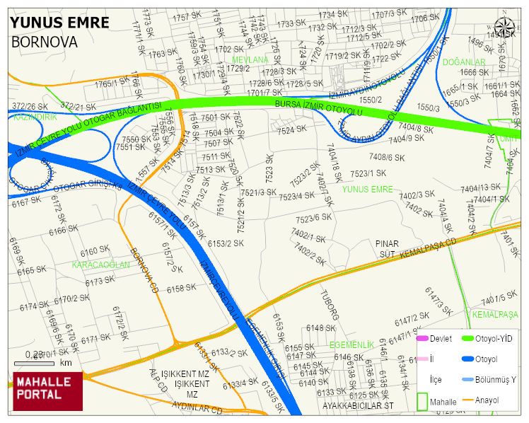 YUNUS EMRE Mahallesi Haritası | İnteraktif Köy ve Mahalle Sınırları