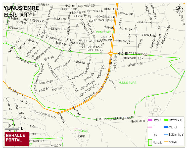 YUNUS EMRE Mahallesi Haritası | Mahalle ve Köy Sınırı