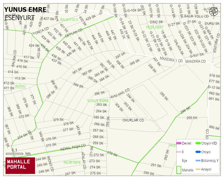 YUNUS EMRE Mahallesi Haritası | Detaylı Köy ve Mahalle Görünümü