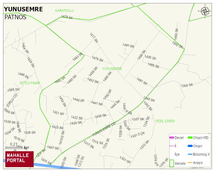 YUNUSEMRE Mahallesi Haritası | İnteraktif Köy ve Mahalle Sınırları
