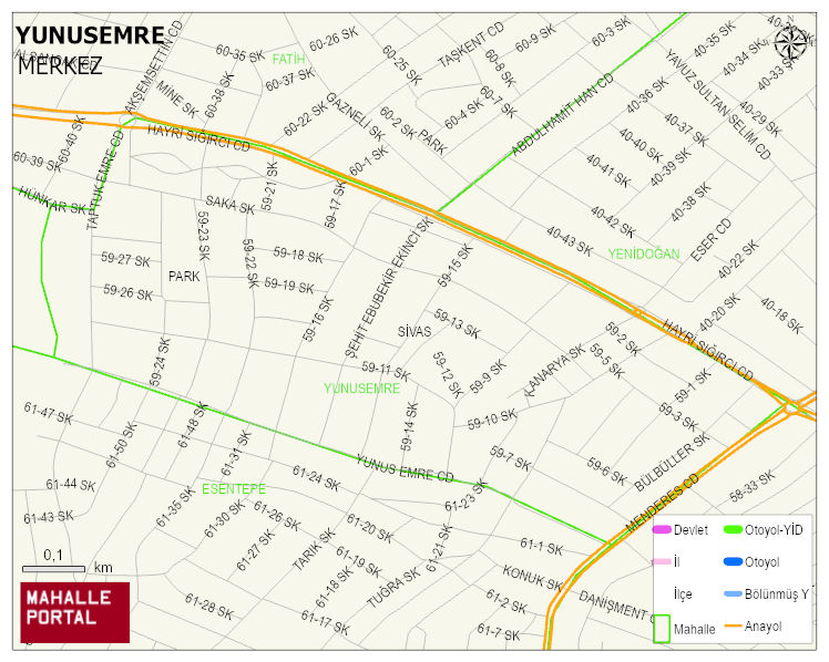 YUNUSEMRE Mahallesi Haritası | Mahalle Sokak Haritası