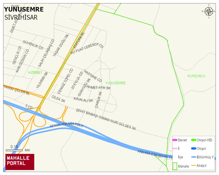 YUNUSEMRE Mahallesi Haritası | Mahalle ve Köy Sınırı