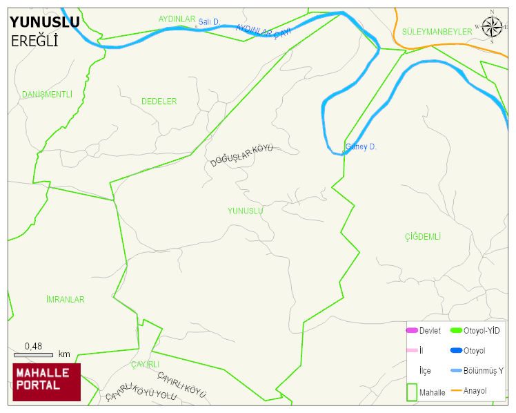 YUNUSLU Köyü Haritası | Mahalle ve Köy Sınırı
