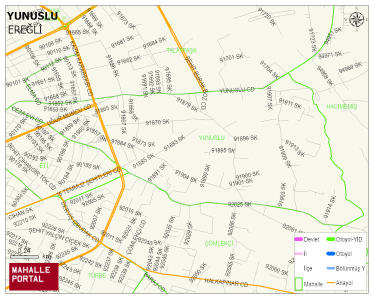 YUNUSLU Mahallesi Haritası | İnteraktif Köy ve Mahalle Sınırları