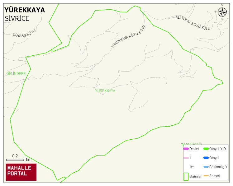 YÜREKKAYA Köyü Haritası | Mahalle Sokak Haritası