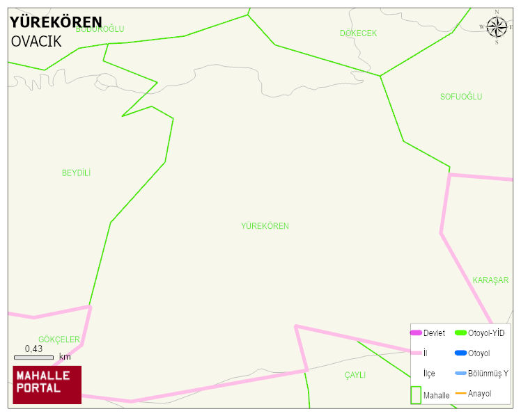 YÜREKÖREN Köyü Haritası | Mahalle Sokak Haritası