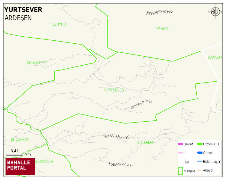 YURTSEVER Köyü Haritası | Güncel Mahalle ve Köy Haritası