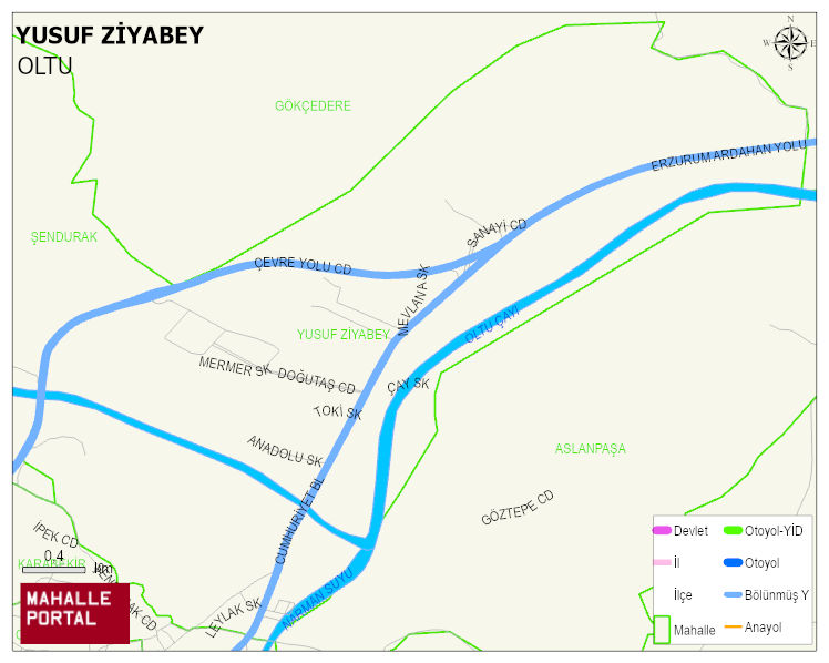 YUSUF ZİYABEY Mahallesi Haritası | Mahalle ve Köy Sınırı
