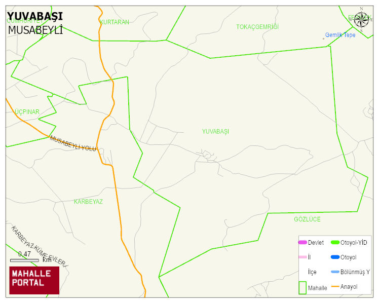 YUVABAŞI Köyü Haritası | Yükselti ve Doğa Özellikleri