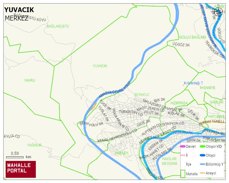 YUVACIK Köyü Haritası | Mahalle ve Köy Sınırı