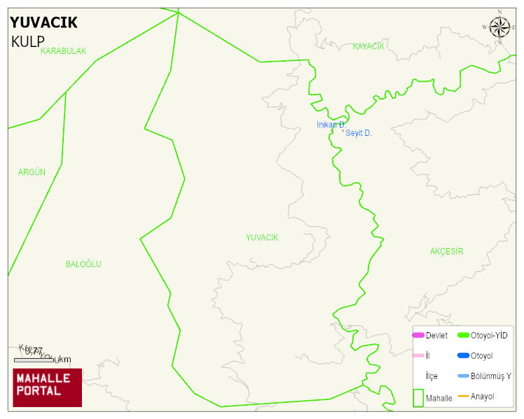 YUVACIK Mahallesi Haritası | Yükselti ve Doğa Özellikleri