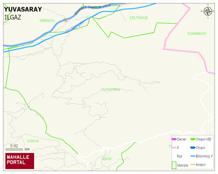 YUVASARAY Köyü Haritası | Yükselti ve Doğa Özellikleri