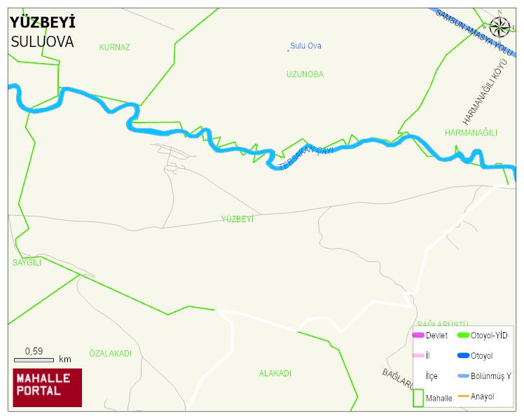 YÜZBEYİ Köyü Haritası | İnteraktif Köy ve Mahalle Sınırları