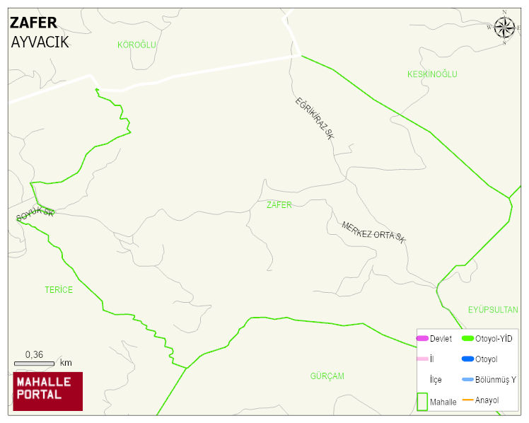 ZAFER Mahallesi Haritası | Dağlar, Ovalar ve Akarsu Bilgileri