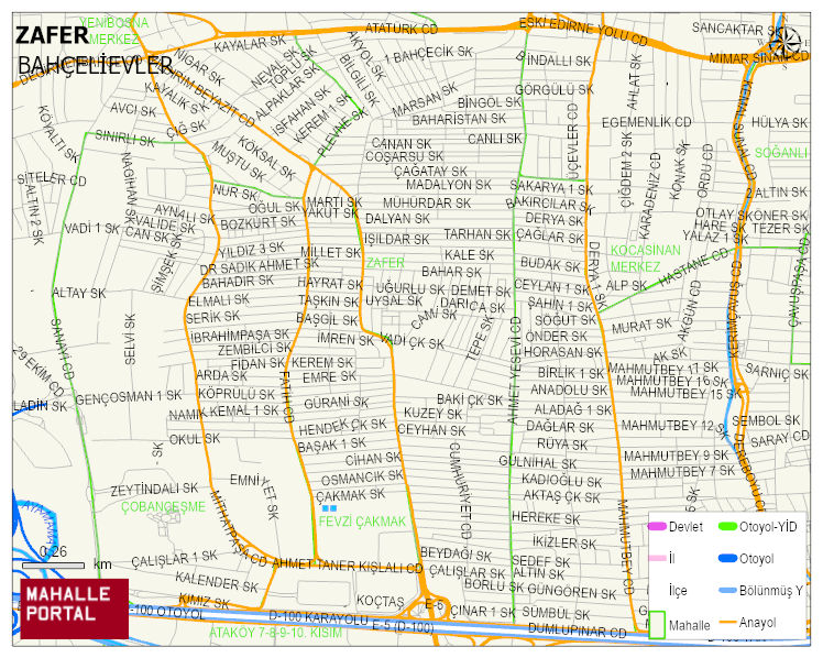 ZAFER Mahallesi Haritası | Dağlar, Ovalar ve Akarsu Bilgileri