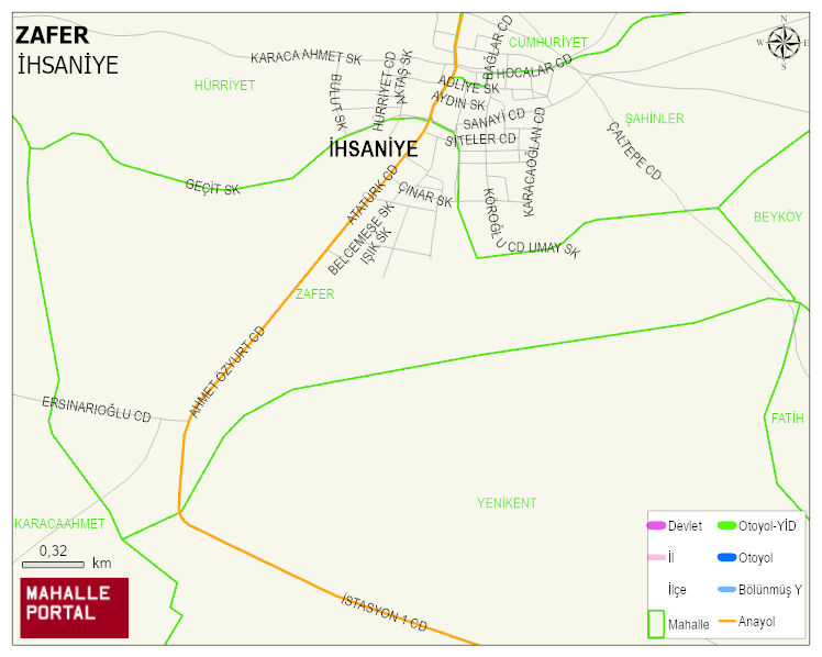 ZAFER Mahallesi Haritası | Yükselti ve Doğa Özellikleri