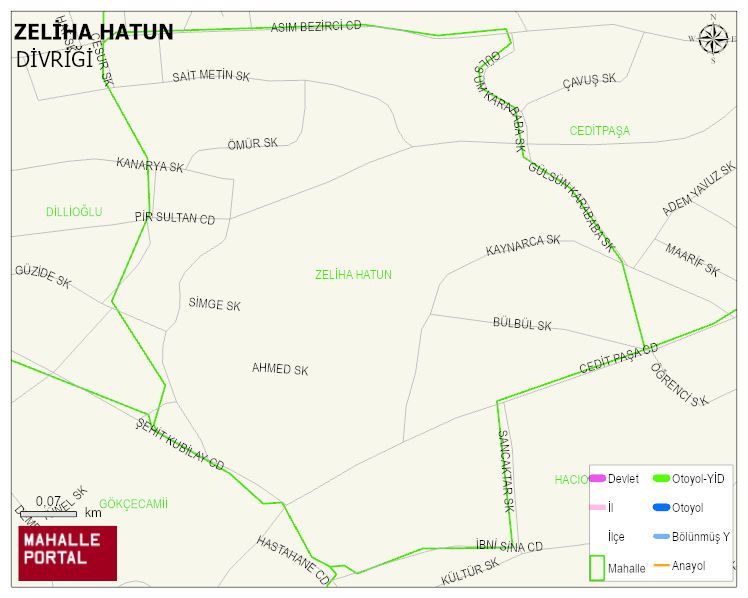 ZELİHA HATUN Mahallesi Haritası | İnteraktif Köy ve Mahalle Sınırları