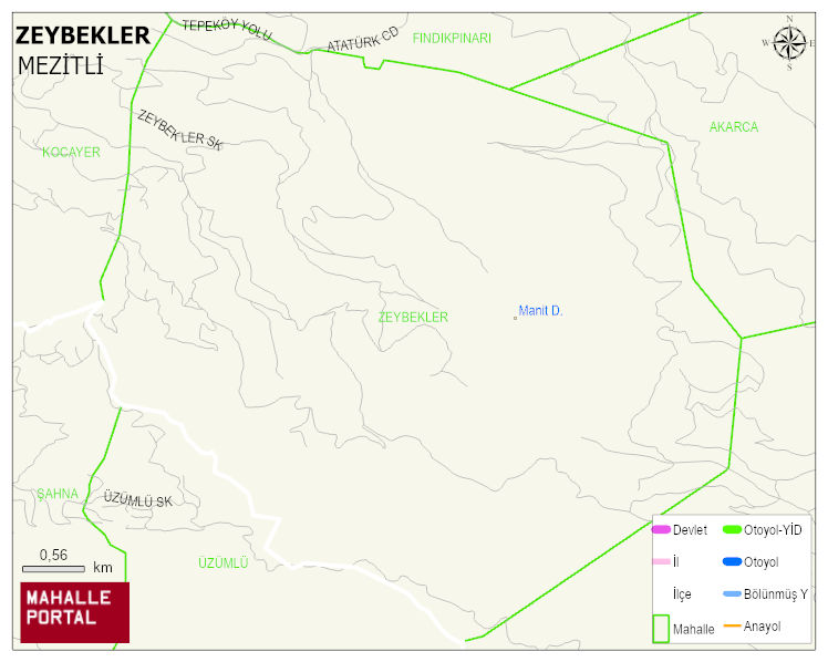 ZEYBEKLER Mahallesi Haritası | Mahalle ve Köy Sınırı