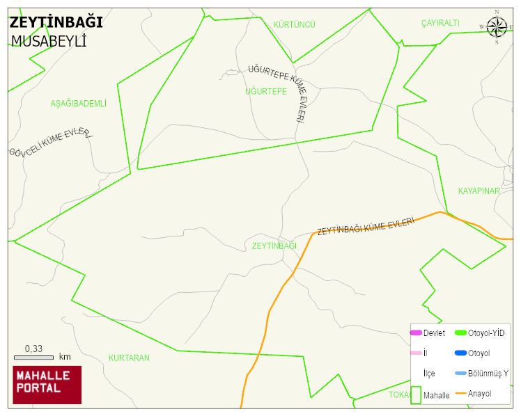 ZEYTİNBAĞI Köyü Haritası | Dağlar, Ovalar ve Akarsu Bilgileri