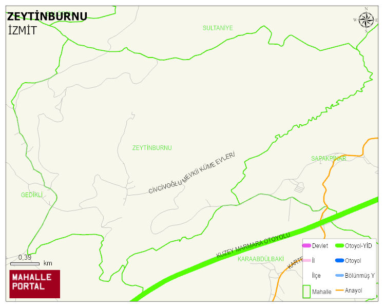 ZEYTİNBURNU Mahallesi Haritası | Yükselti ve Doğa Özellikleri