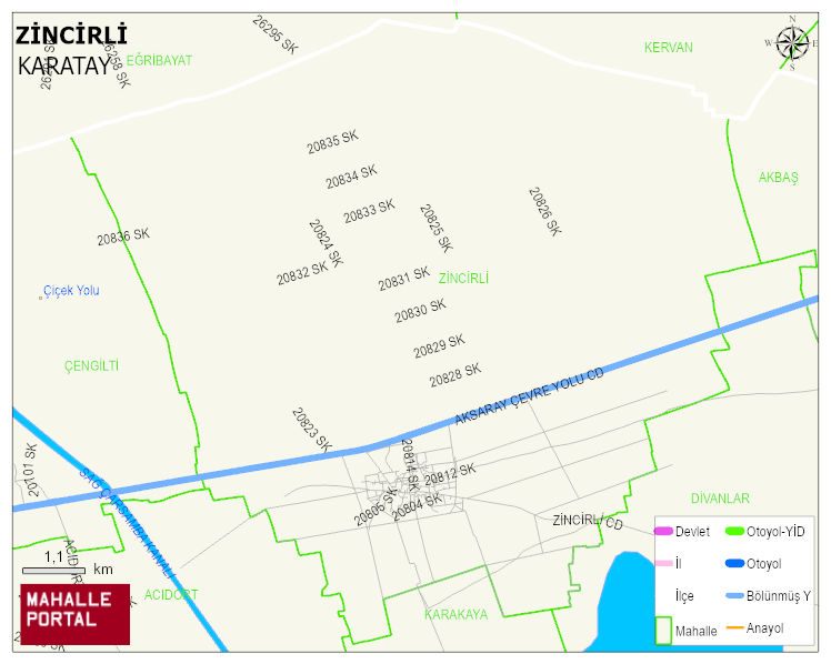 ZİNCİRLİ Mahallesi Haritası | İnteraktif Köy ve Mahalle Sınırları