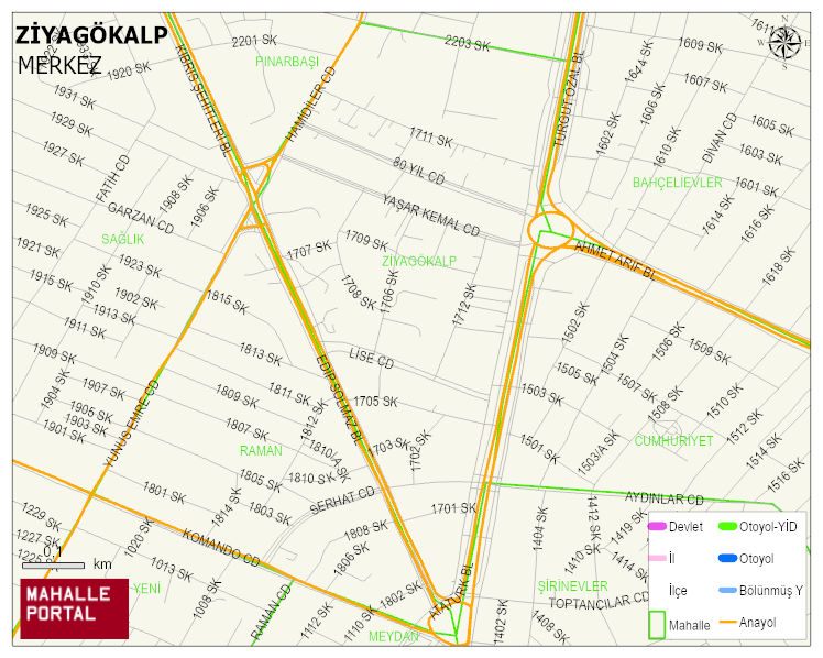 ZİYAGÖKALP Mahallesi Haritası | Mahalle ve Köy Sınırı