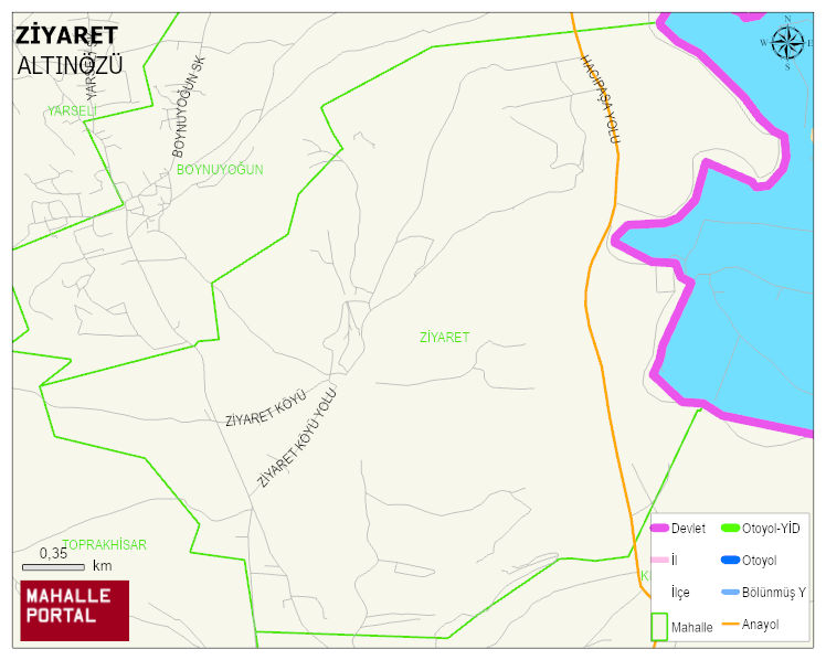 ZİYARET Mahallesi Haritası | İnteraktif Köy ve Mahalle Sınırları