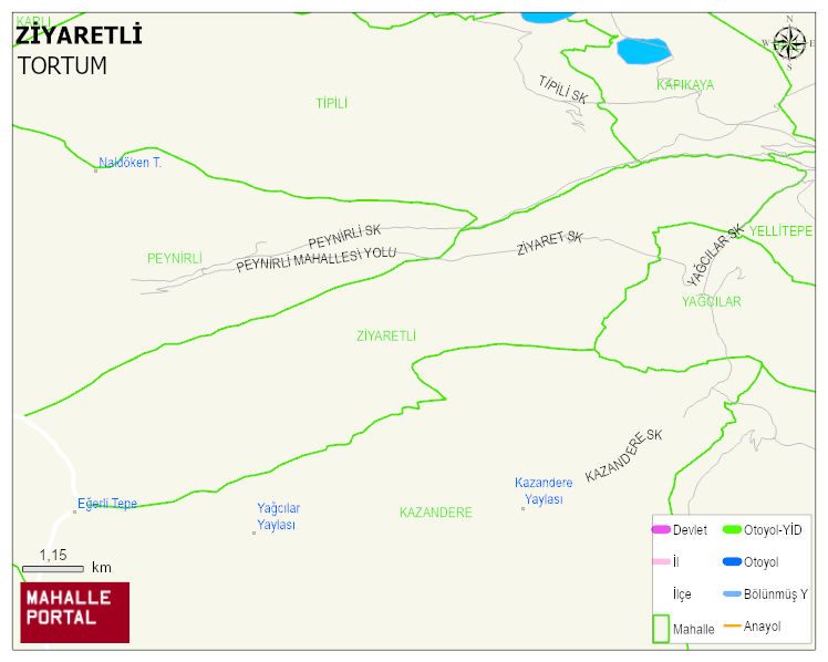 ZİYARETLİ Mahallesi Haritası | Yükselti ve Doğa Özellikleri